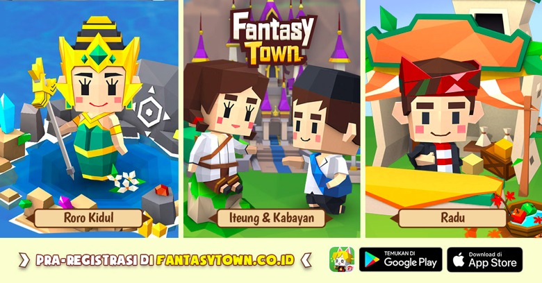 Empat karakter bercorak ke-Indonesia-an dimunculkan oleh Garena dalam gim Fantasy Town.