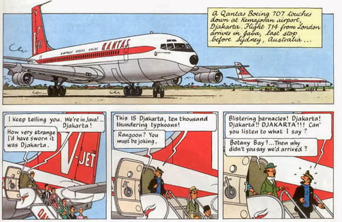 Cuplikan Bandara Kemayoran dalam Komik Tintin