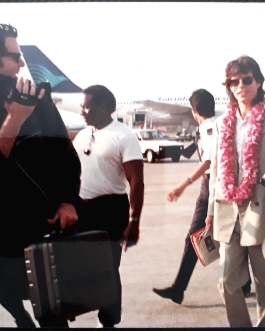 Mick Jagger mendarat di Jakarta.