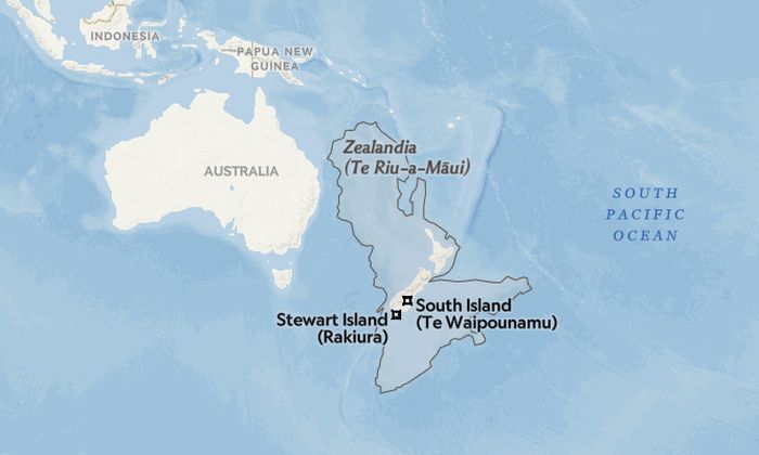 Benua ke-8 Zealandia, ujung utaranya dekat dekat kepulauan Indonesia