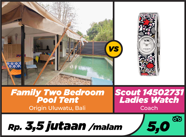 Infografis Harga Family Two Bedroom Pool Tent Origin Uluwatu, Bali | Rutenesia