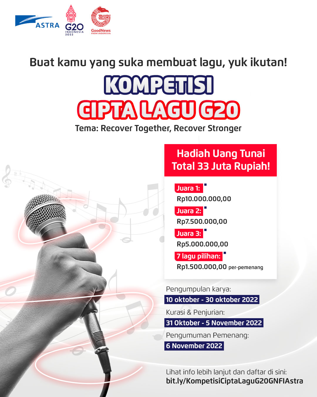 Kompetisi Cipta Lagu G20 | Foto: GNFI dan Astra