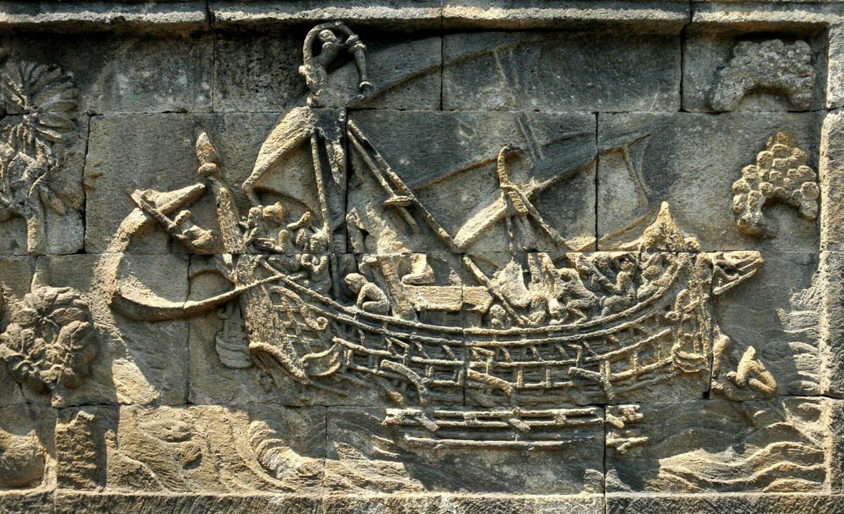 Kapal Djong Jawa, Kapal laut yang melegenda asal Indonesia berada pada relief Candi Borobudur