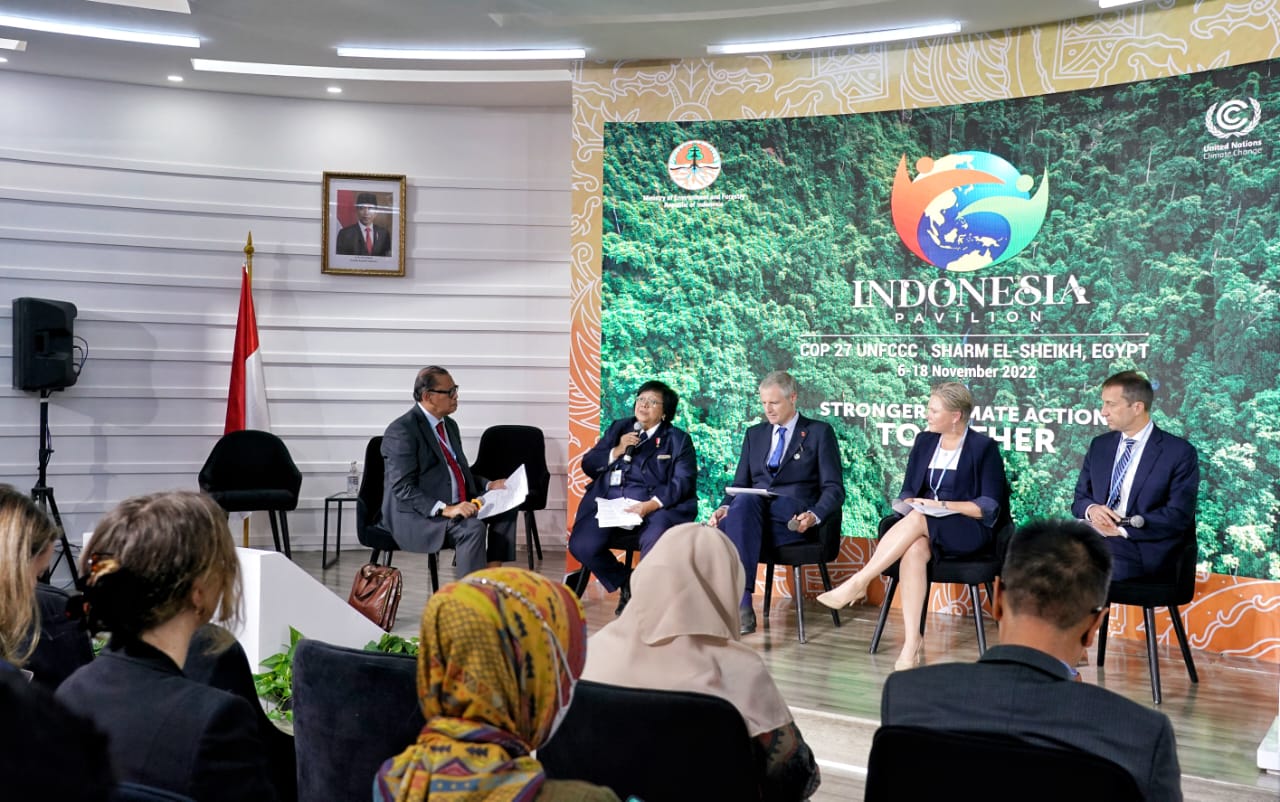 Apresiasi 3 negara atas program FOLU Net Sink di Pavilion Indonesia pada COP27 Mesir | menlhk.go.id