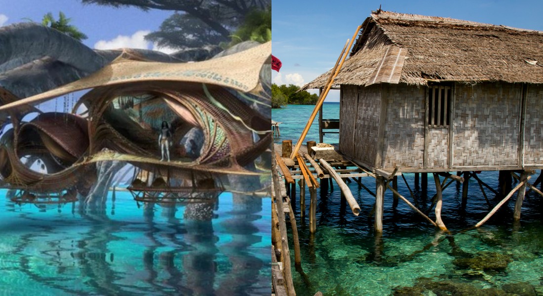 Gambaran tempat tinggal suku Metkayina dan suku Bajo | Kolase: Avatar Wiki Fandom, CarlosAndresLopez/Shutterstock