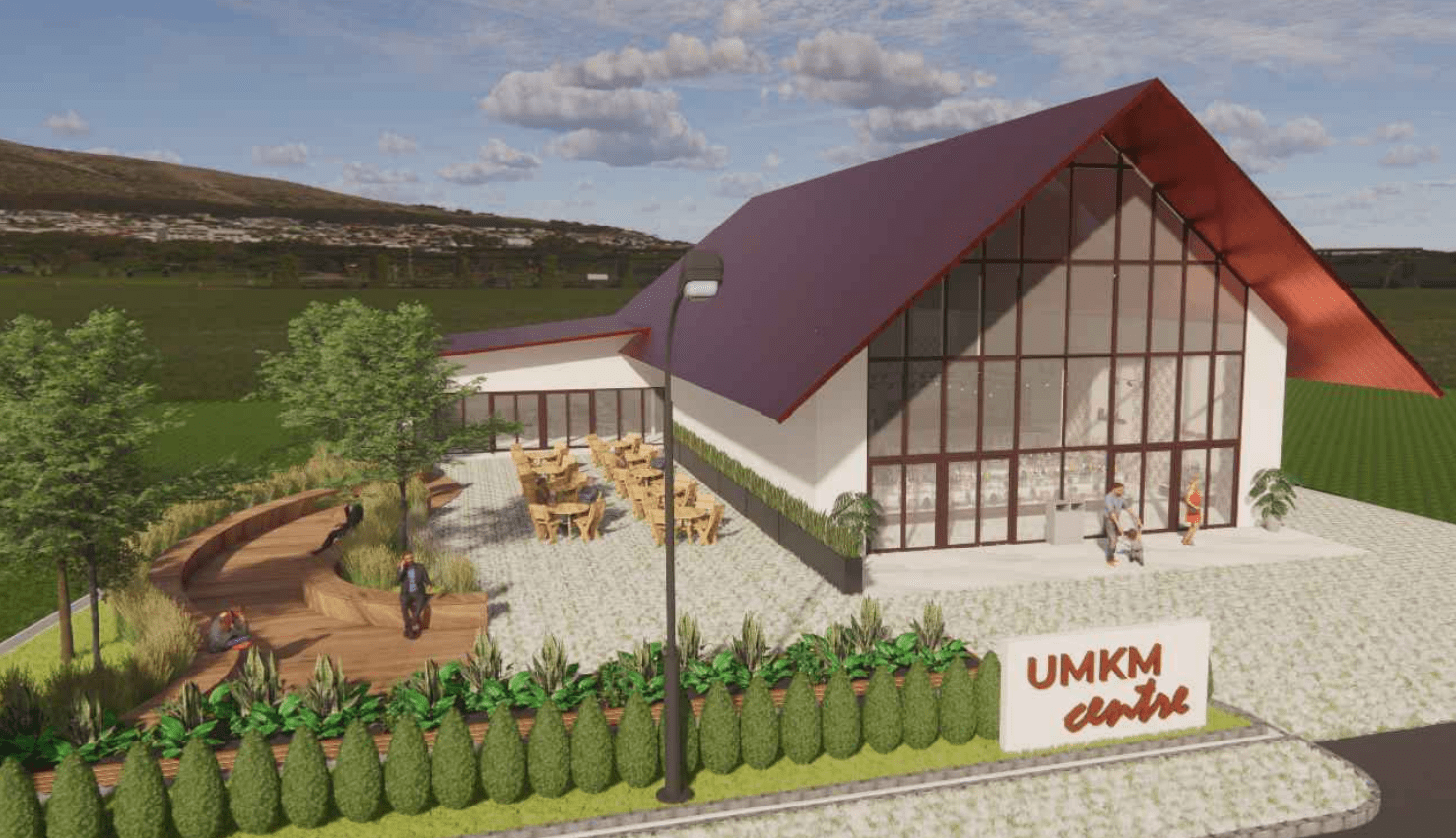 Konsep bangunan desain UMKM Centre