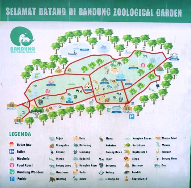 peta kebun binatang bandung
