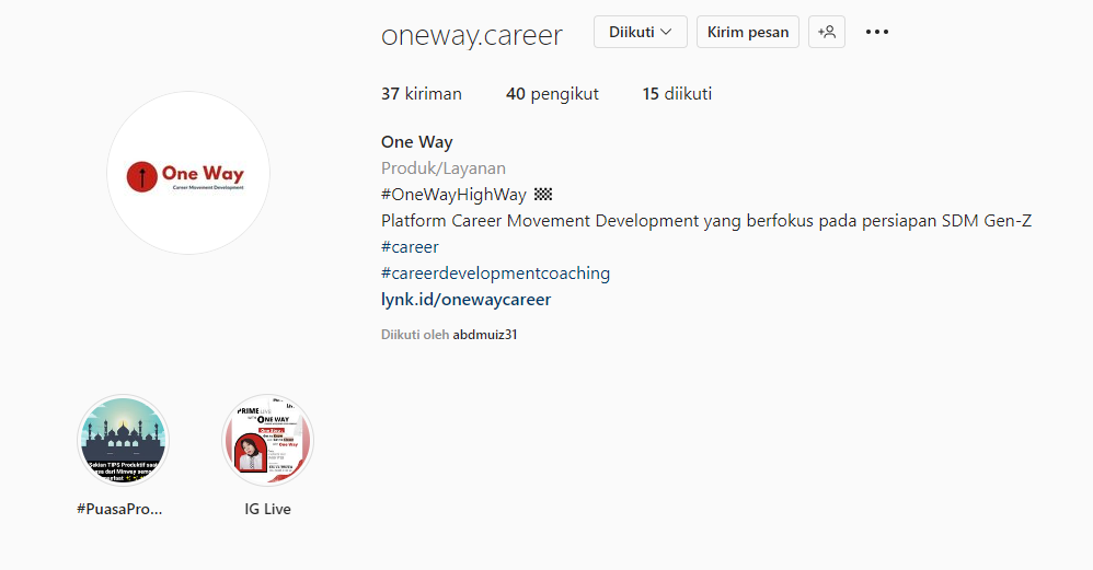 Instagram One Way Career