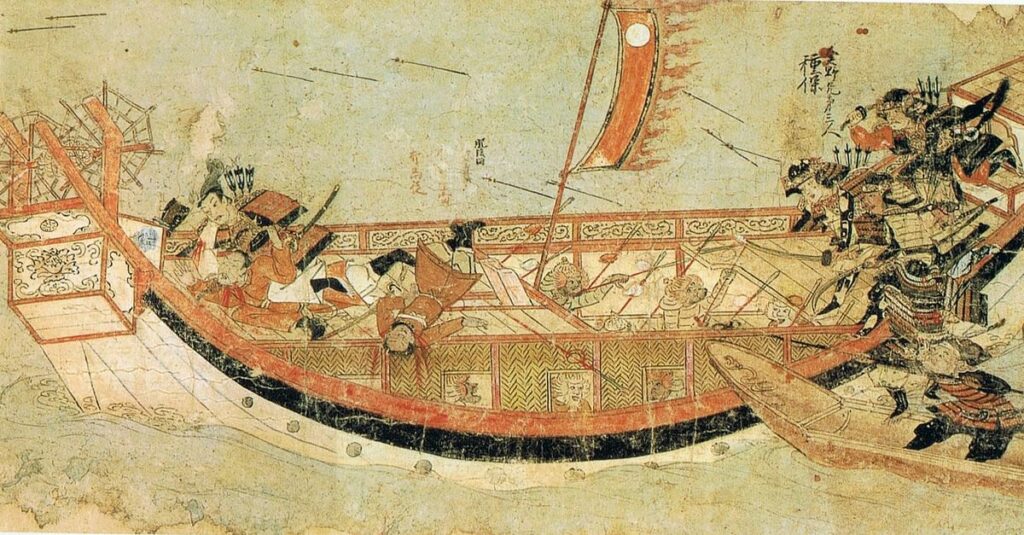 Samurai bertempur melawan bangsa Mongol di laut lepas