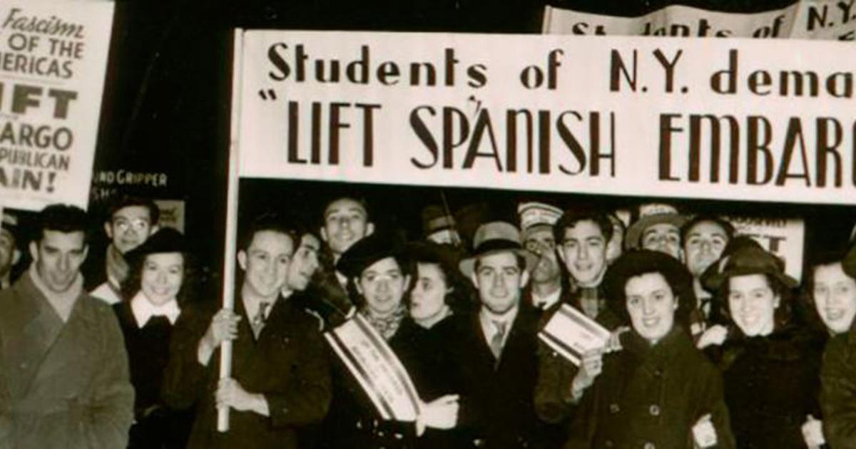Mahasiswa Amerika Serikat melawan masuknya ideologi fasisme. | Foto: Museum of the City of New York