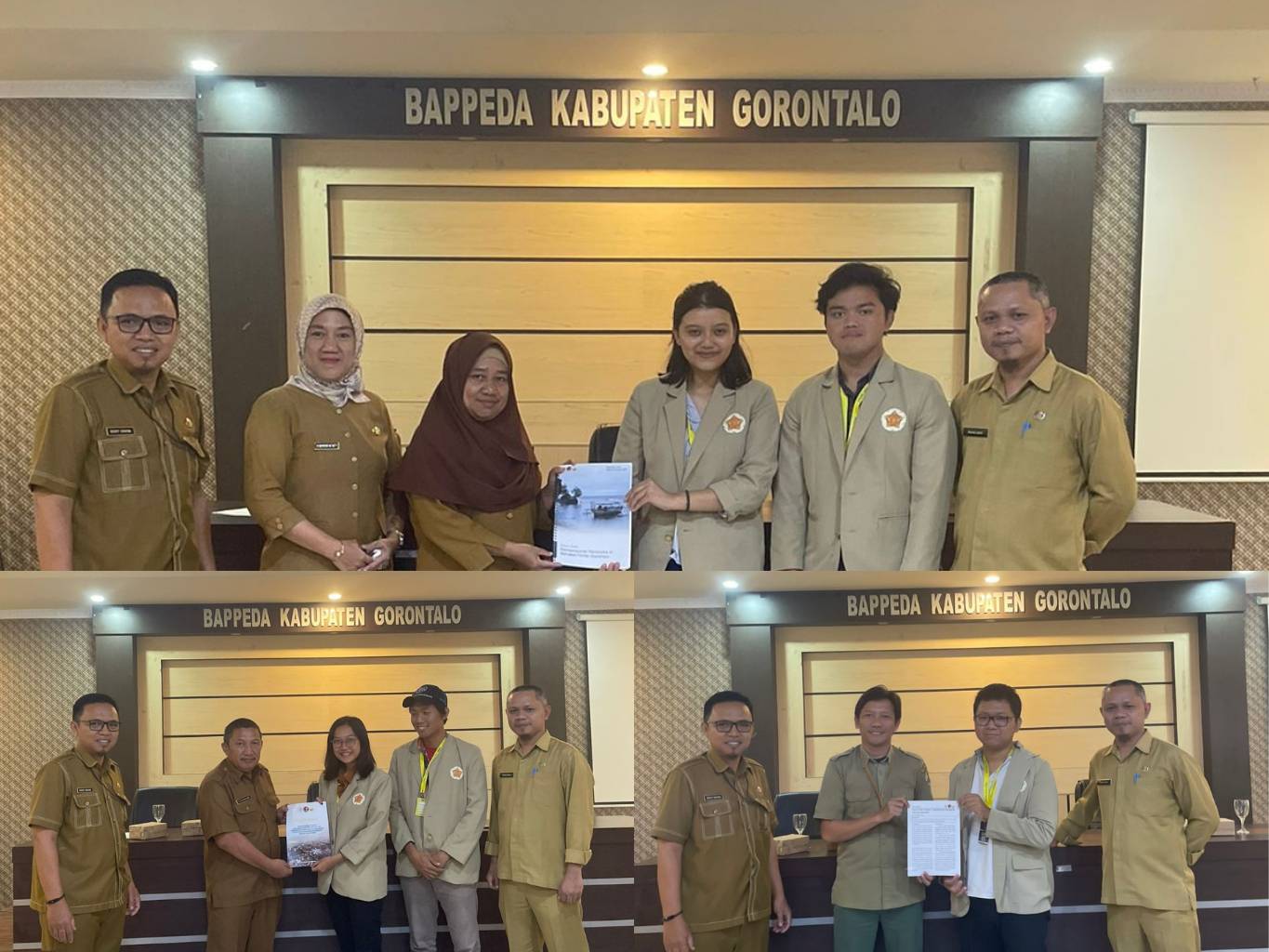 Penyerahan policy brief oleh mahasiswa KKN-PPM UGM pada dinas-dinas terkait dari Pemda Kabupaten Gorontalo | Sumber: Naura Ardya Fabian