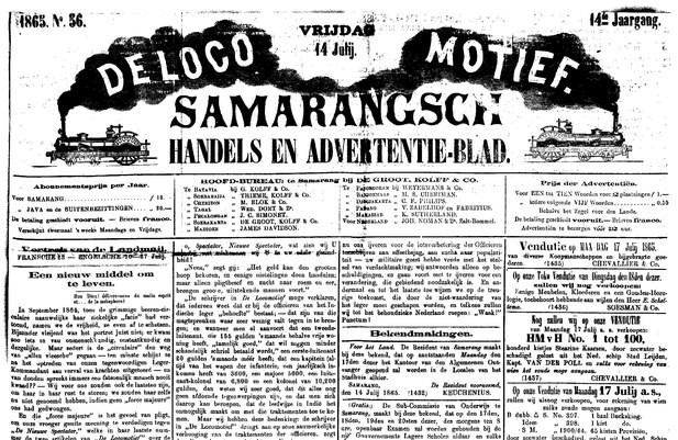 Het Semarangsche Nieuws en Advertentieblad yang berganti nama menjadi De Locomotief