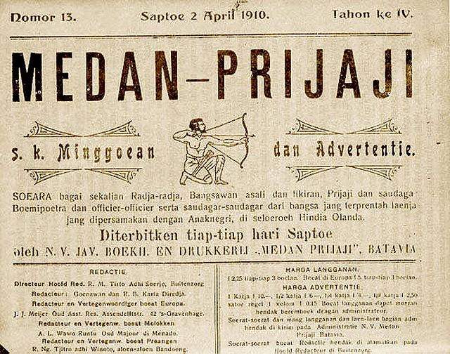 Koran Medan Prijaji edisi 2 April 1910