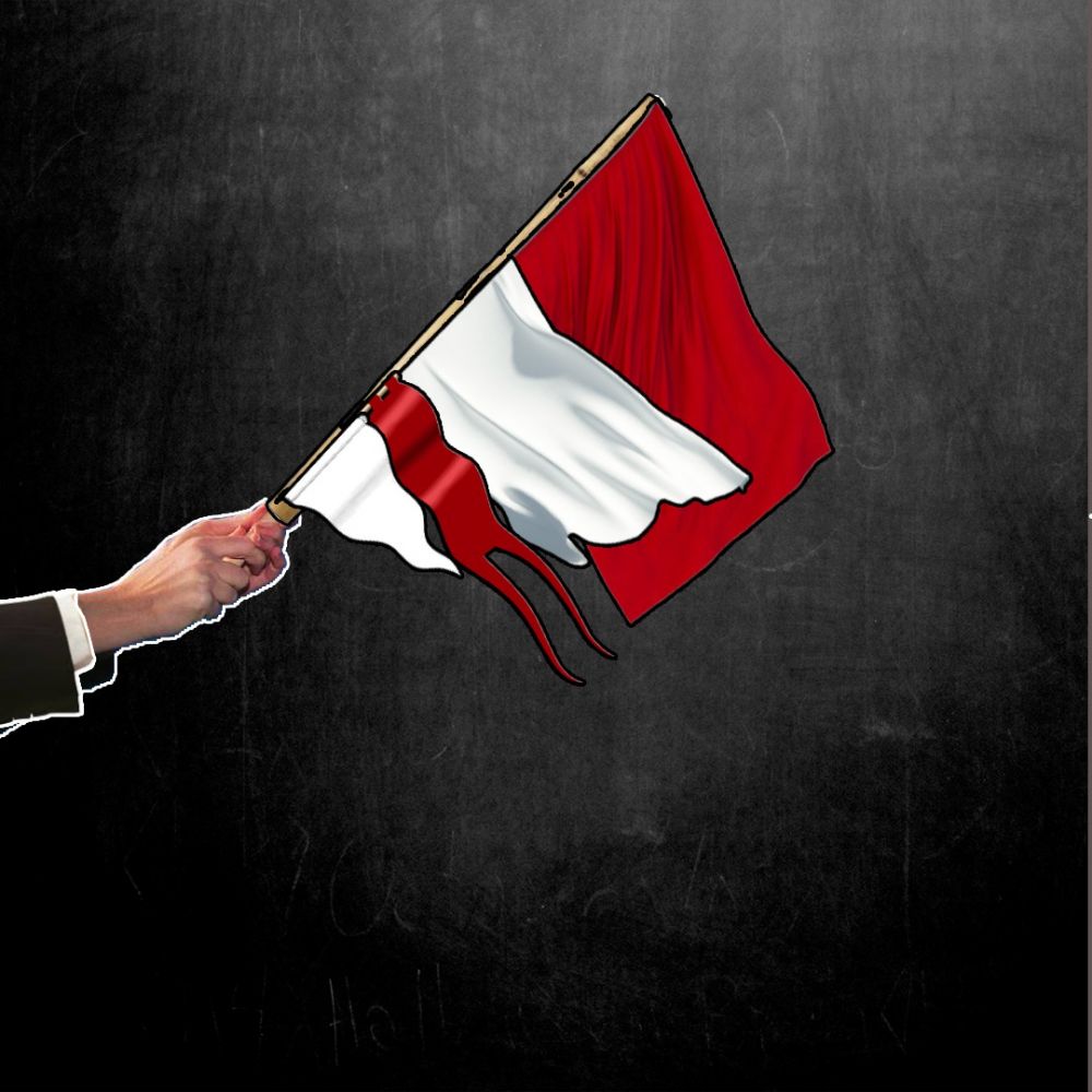 Bendera indonesia memiliki dua warna yaitu merah dan putih warna merah melambangkan keberanian sedangkan warna putih melambangkan kesucian hal tersebut menunjukkan peranan warna bagi manusia yaitu