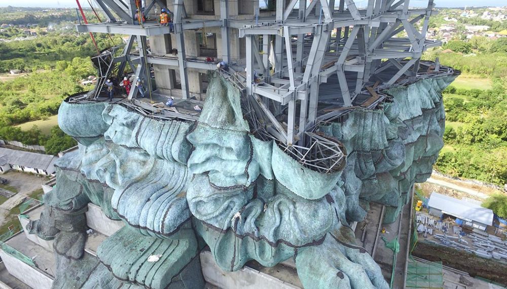  Patung Raksasa yang lebih Tinggi dari Patung Liberty New York, Sedang Diselesaikan di Bali