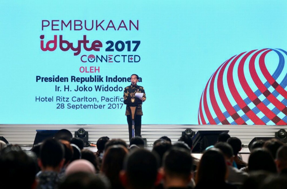 Hadir di Pembukaan IDBYTE 2017, Jokowi: "Ini Modal Indonesia Bersaing di Dunia Digital."