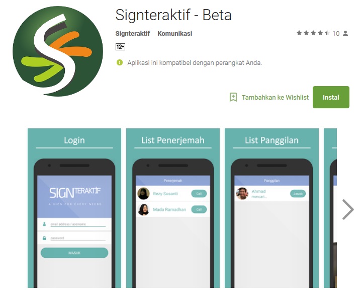 Aplikasi Signteraktif tersedia di Play Store