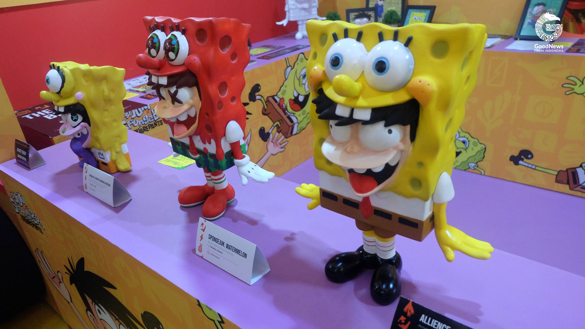 Boneka Spongebob dan Si Juki | Foto: Aditya Jaya/GNFI