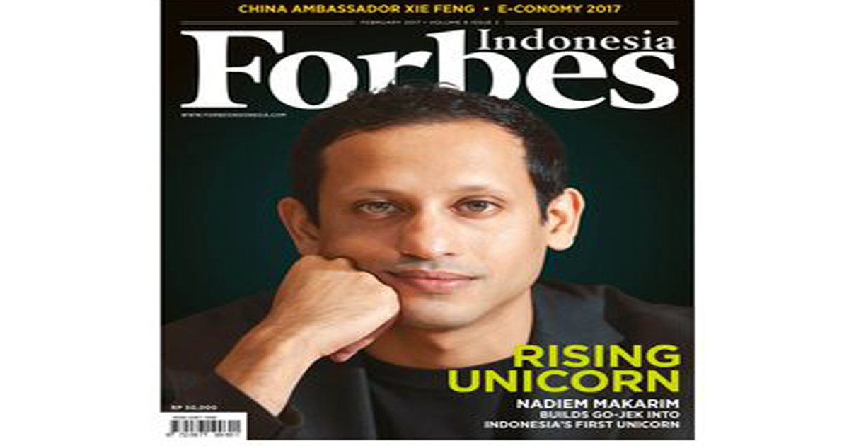 Nadiem Makarim saatmasuk menjadi Rising Unicorn majalah Forbes @Pinterest.com