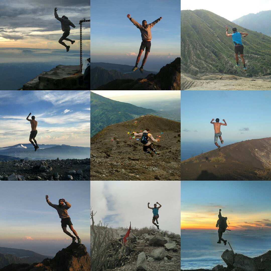 Kompilasi foto Rémi di beberapa puncak gunung yang berhasil ia jejaki (instagram.com/kakiapi_indonesia)